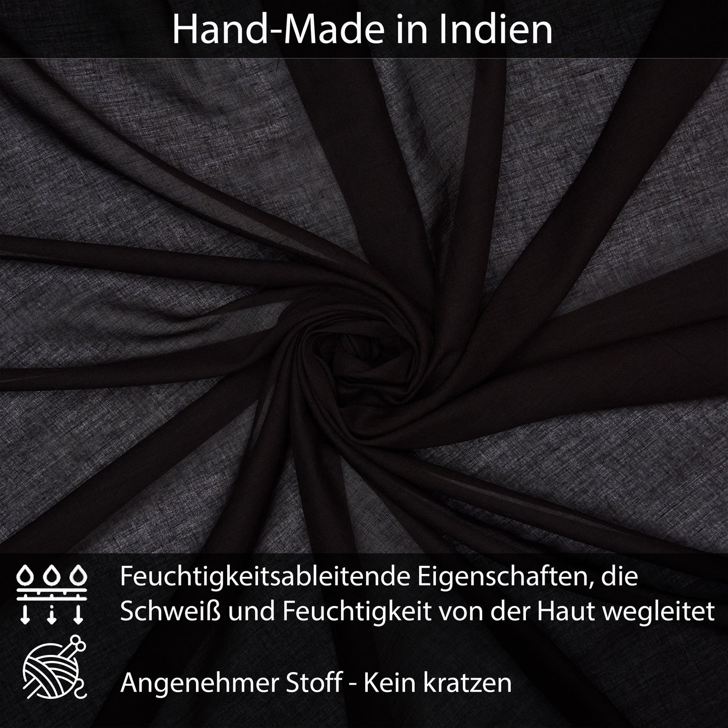 Baumwolltuch Schwarz Uni