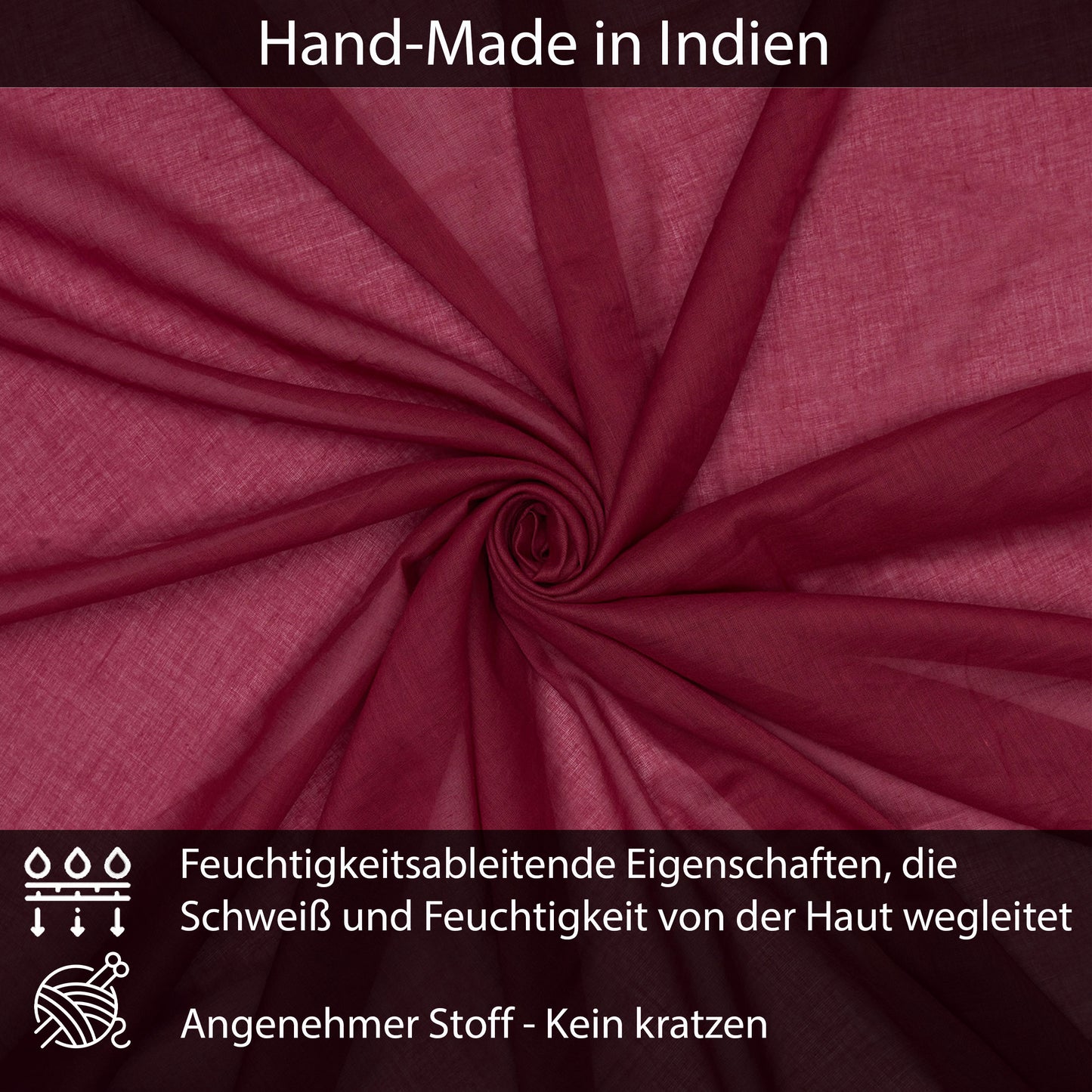 Baumwolltuch Bordeaux Rot Uni