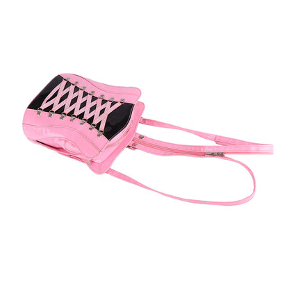 Rucksack Korsett pink lack