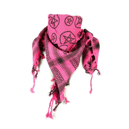 Palästinensertuch Shemagh Kufiya in Pink Pentagramm