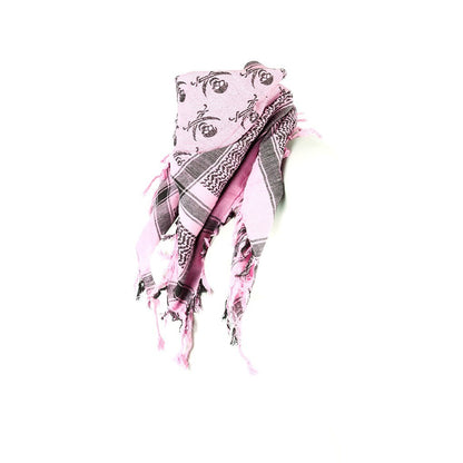 Palästinensertuch Shemagh Kufiya in Pink Schwarz Piraten Muster