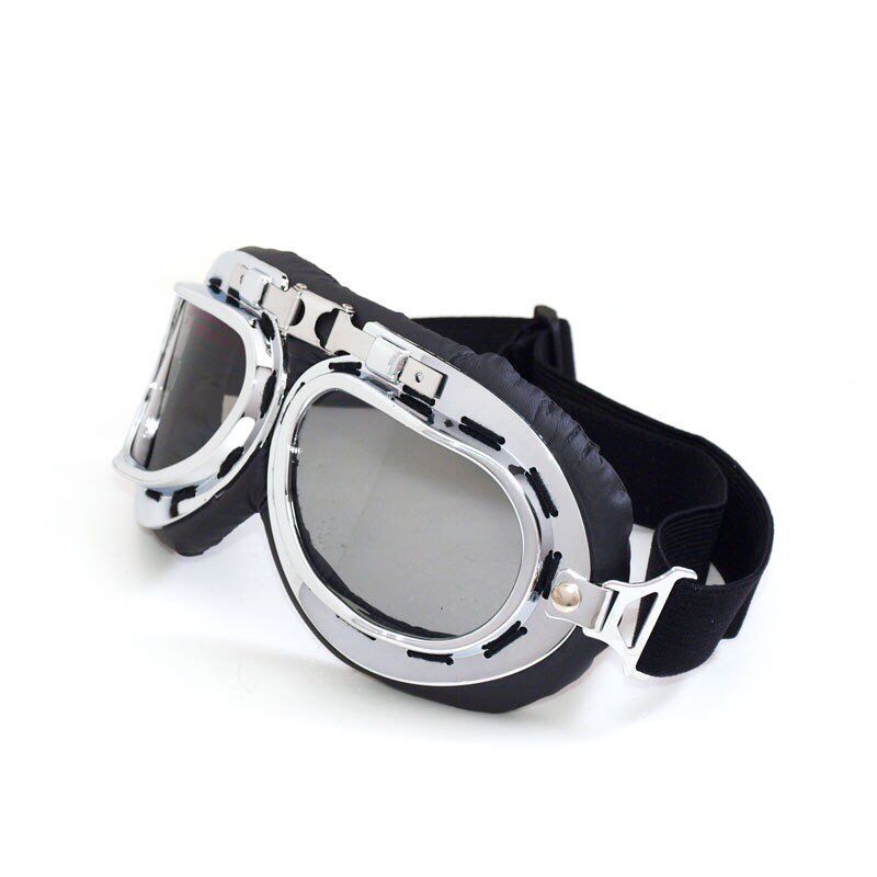 Vintage Bikerbrille mit Verspiegelten Gläsern