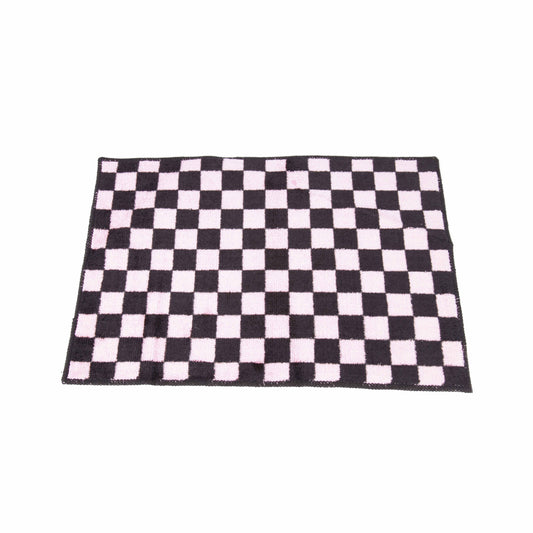 Schachbrett Badematte Schwarz Pink