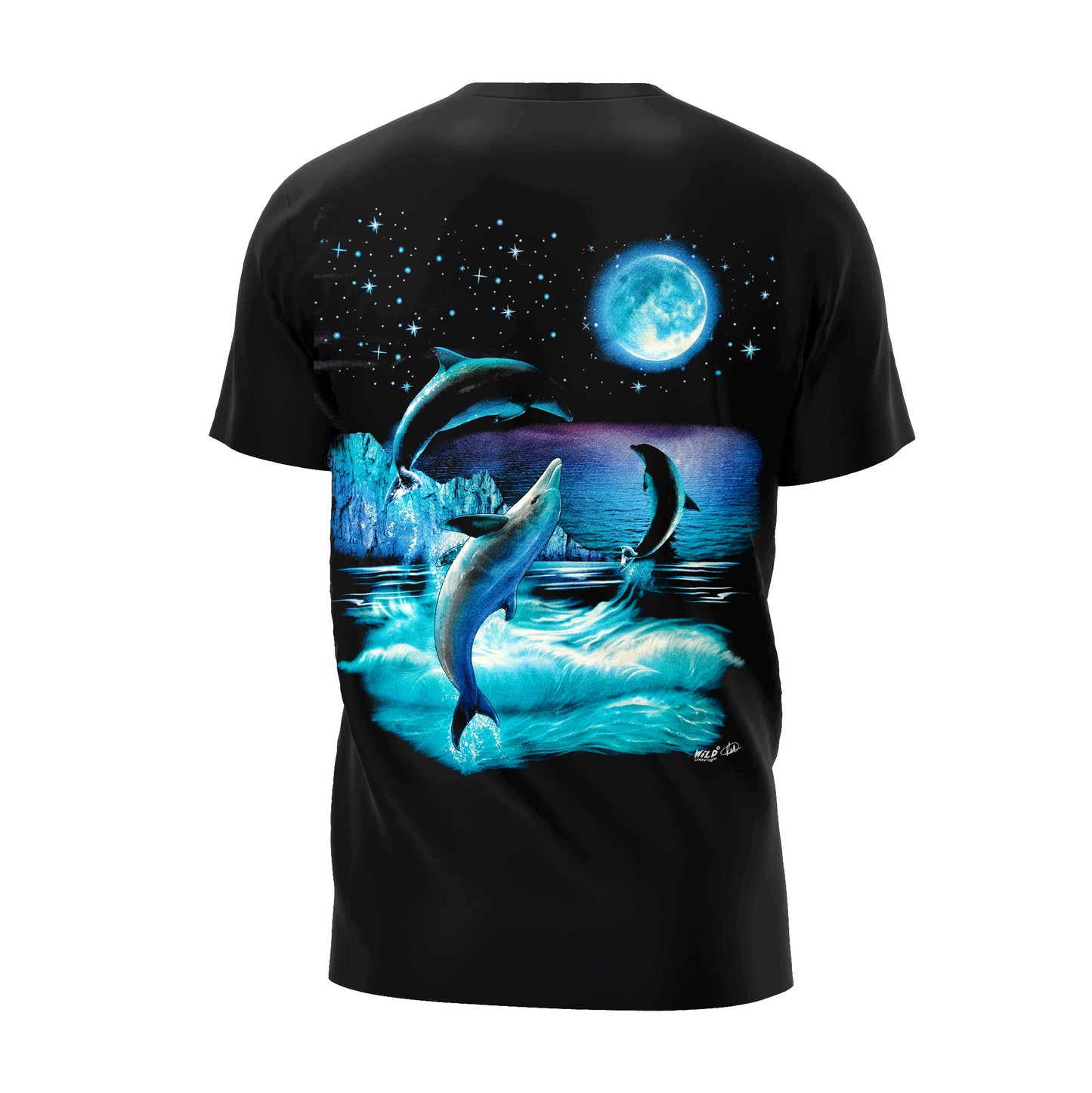 Delphine bei Vollmond