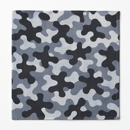 Baumwolltuch Camo Schwarz Weiß Grau