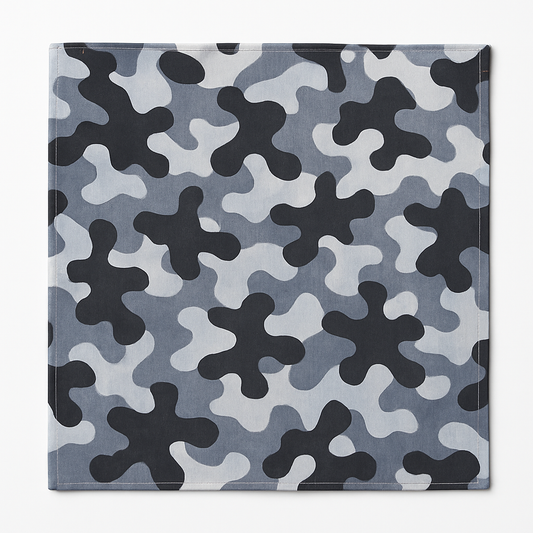 Baumwolltuch Camo Schwarz Weiß Grau