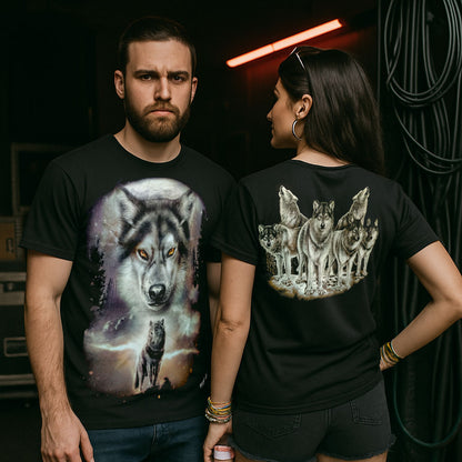 Zweit Wölfe bei Nacht