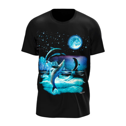 Delphine bei Vollmond