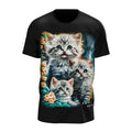 Drei Katzen mit Blumen