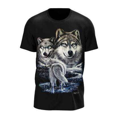 Drei Wölfe bei Nacht