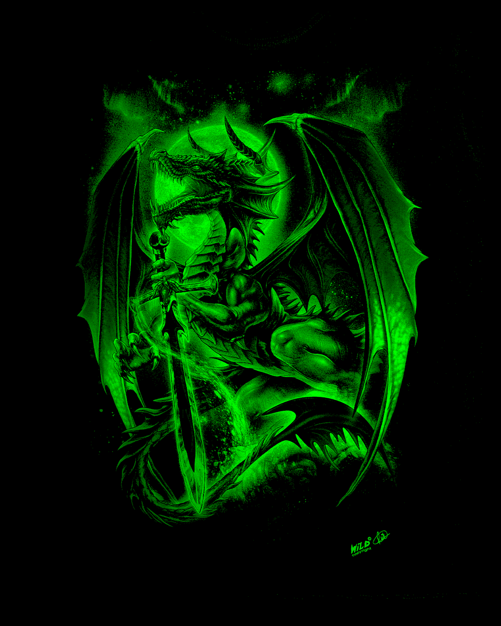 Drache mit Schwert