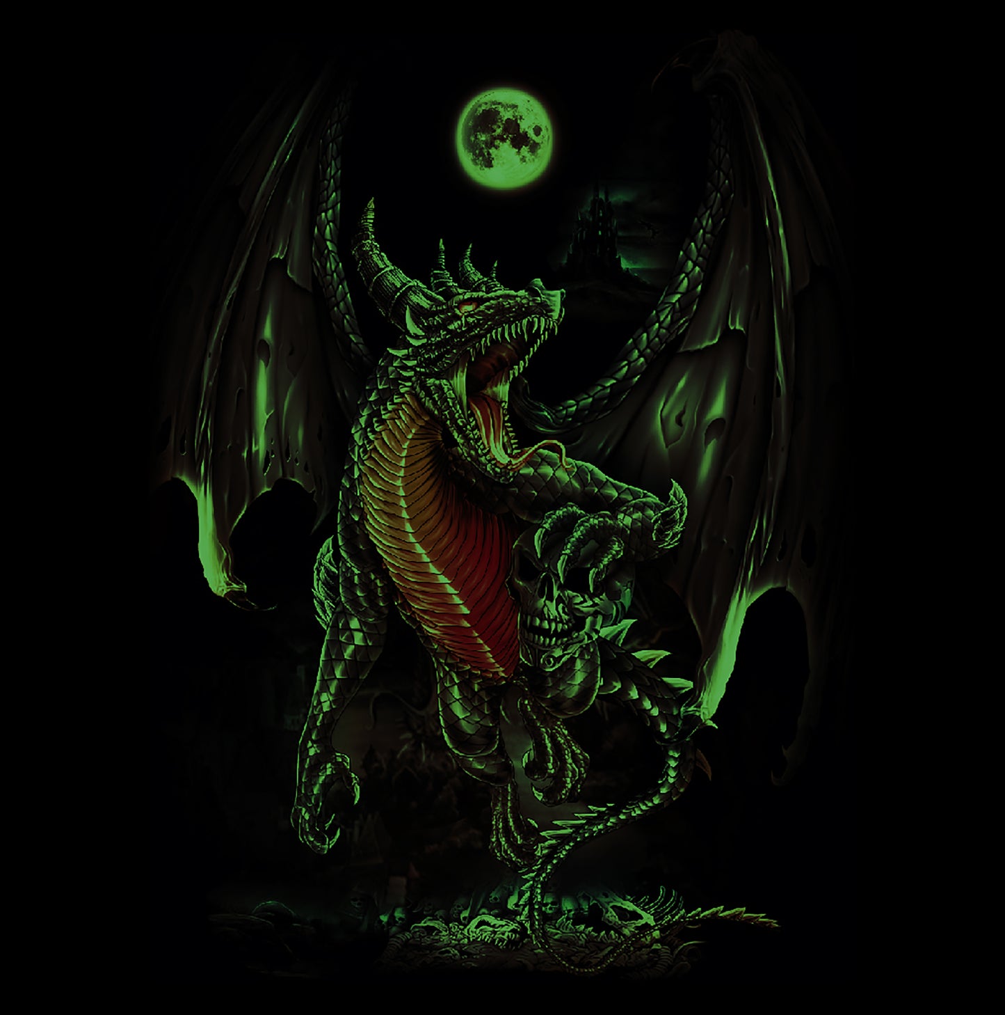 Wild Clothing Drachen in der Vollmondnacht T-Shirt