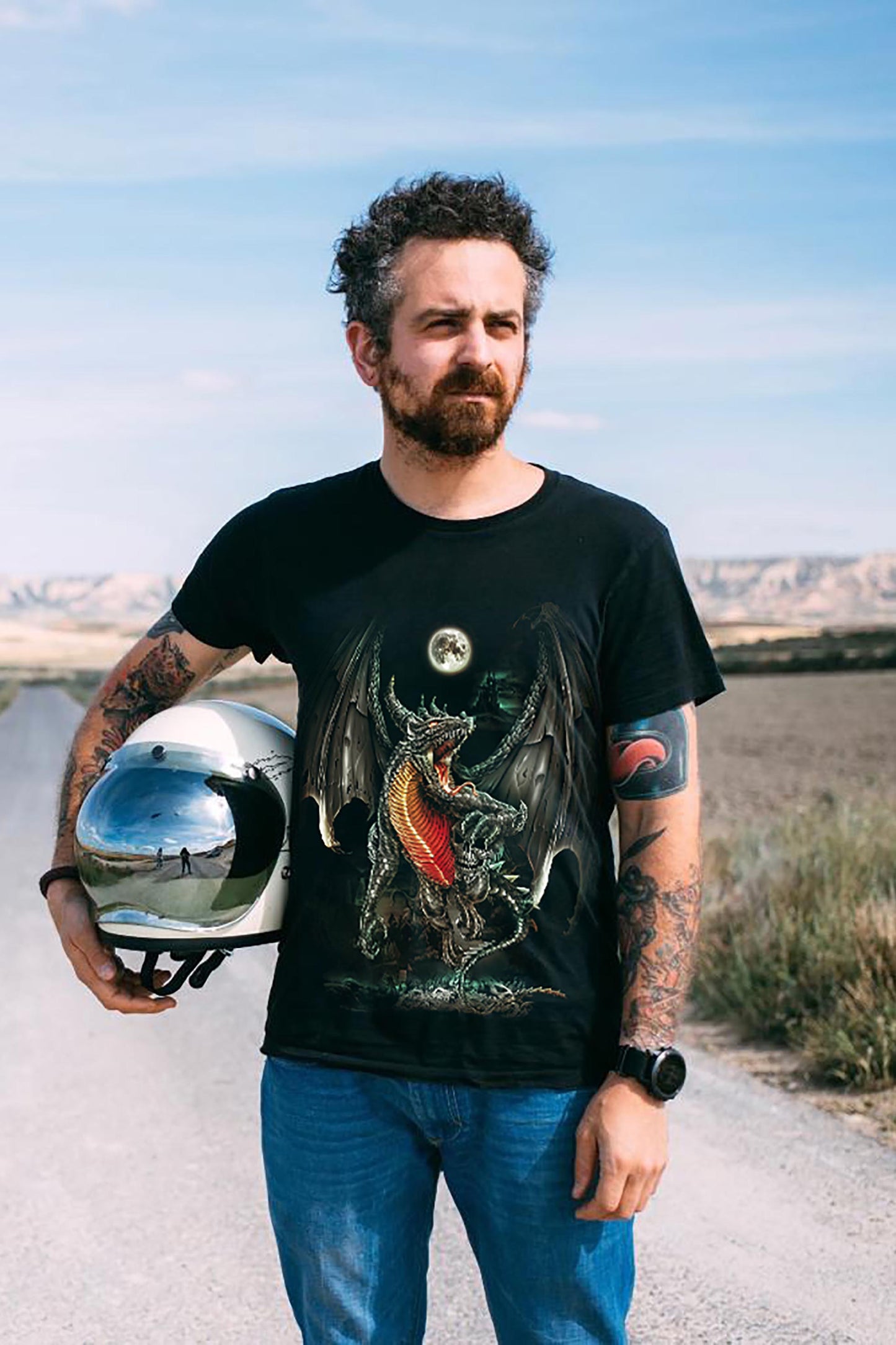 Wild Clothing Drachen in der Vollmondnacht T-Shirt