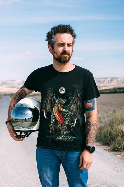 Wild Clothing Drachen in der Vollmondnacht T-Shirt