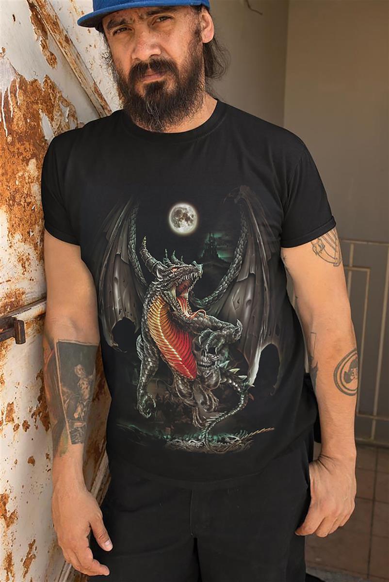 Wild Clothing Drachen in der Vollmondnacht T-Shirt