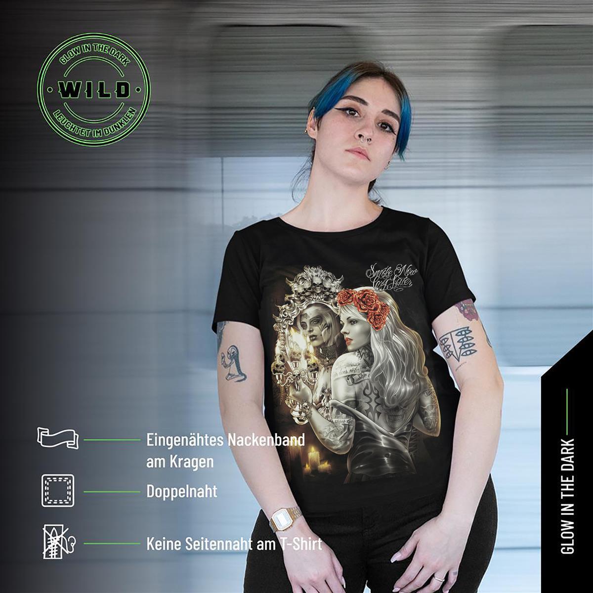 Wild Glow in the Dark Tattoo La Catrina Skull T-Shirt