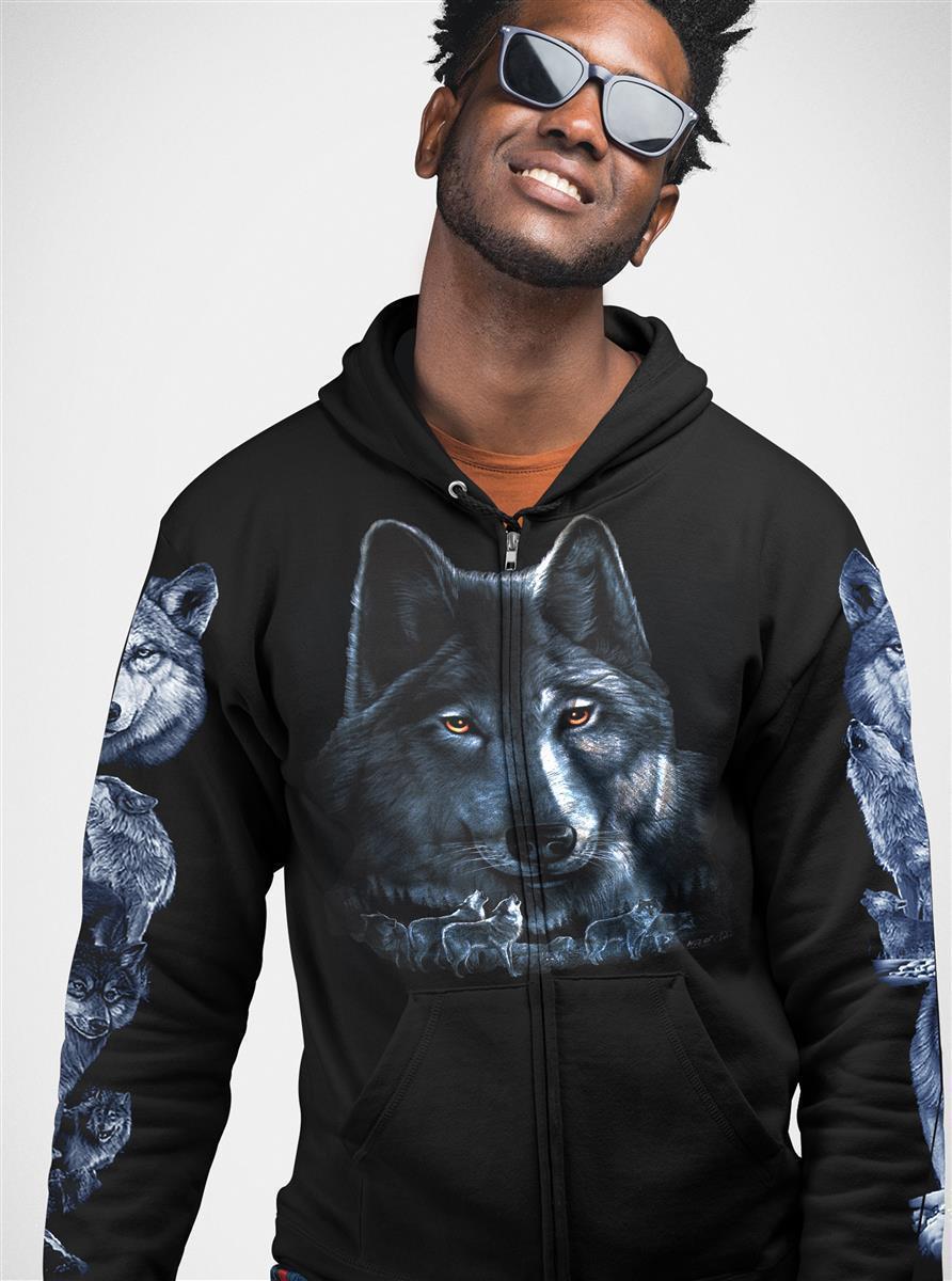 Wild Clothing Grauer Wolf Hoodie