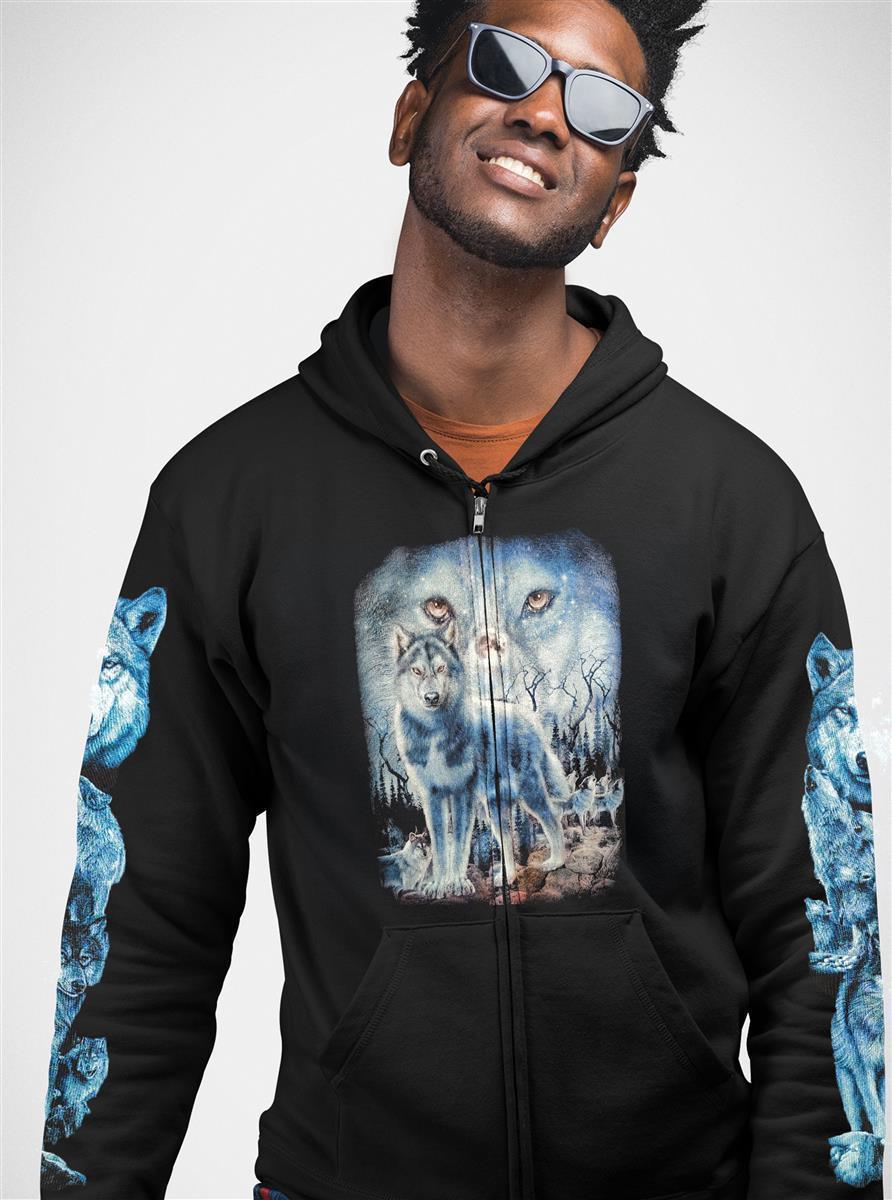Wild Clothing Wolf mit Wolfsrudel Hoodie