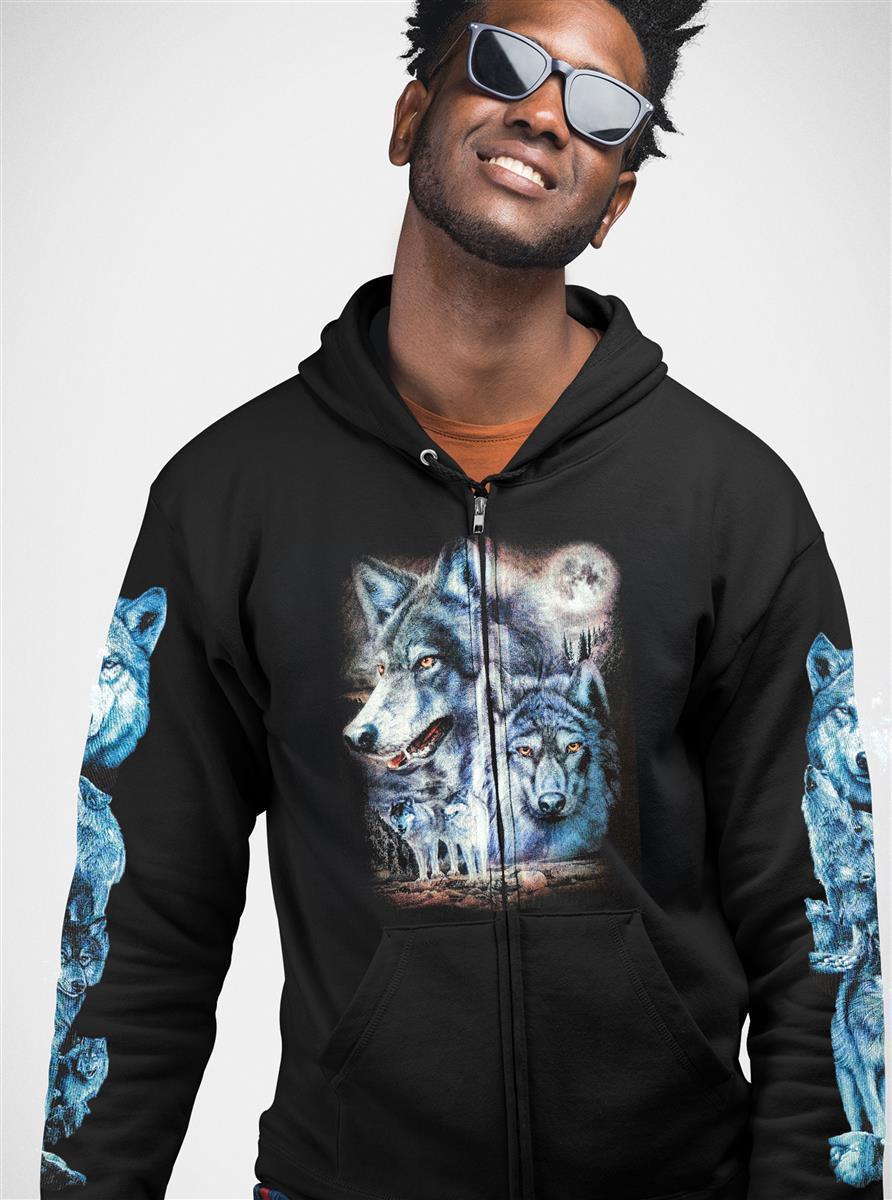 Wild Clothing Zwei Wölfe Hoodie