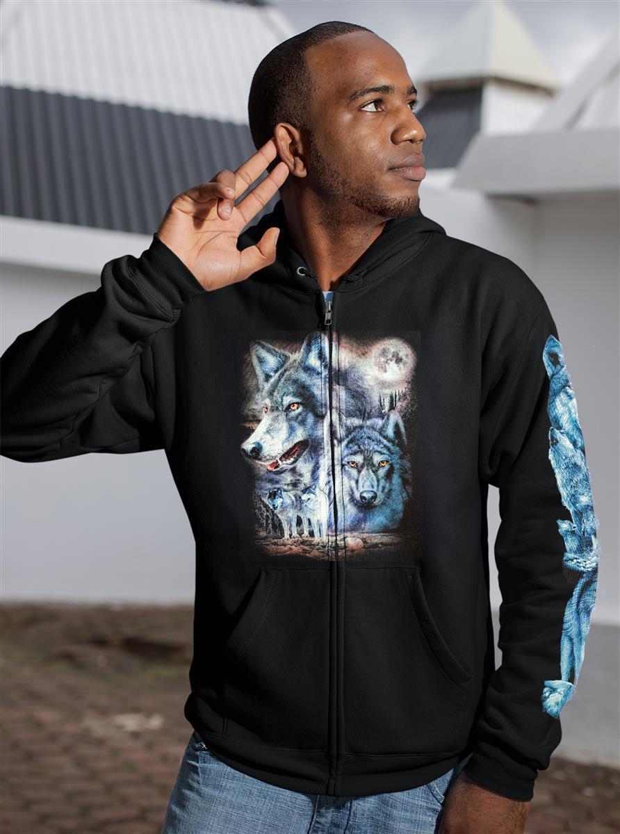 Wild Clothing Zwei Wölfe Hoodie
