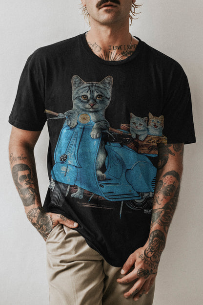 Wild Clothing Katzen Biker T-Shirt