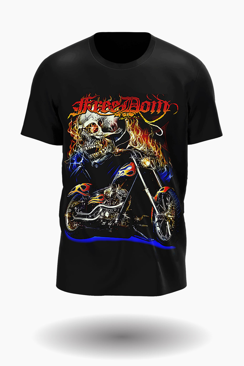 Wild Glow in the Dark Freedom Hellrider Skull T-Shirt