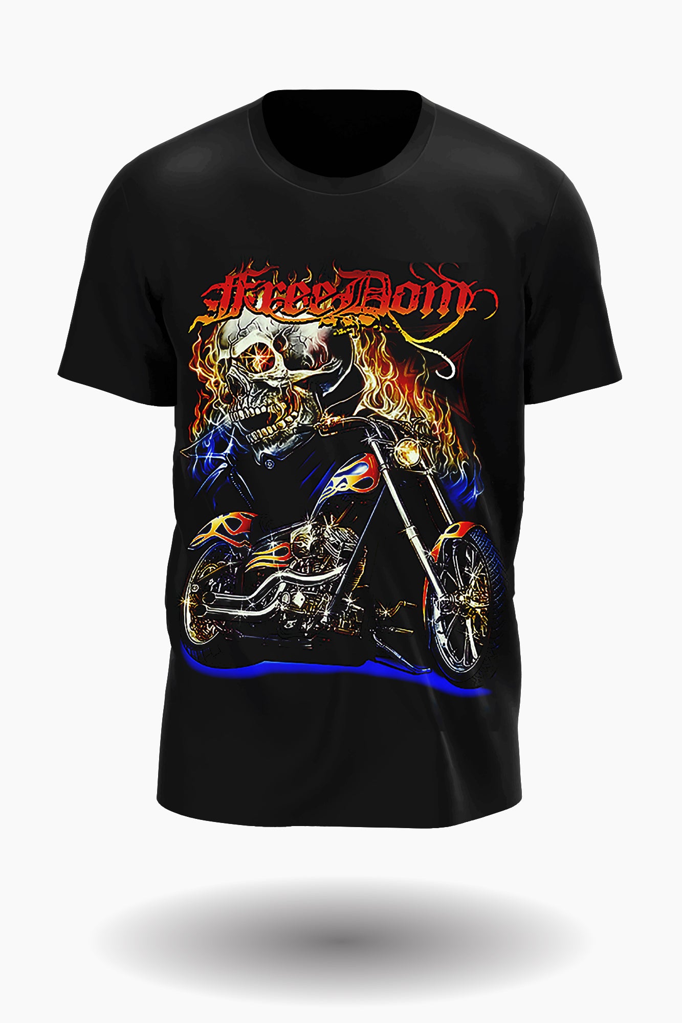 Wild Glow in the Dark Freedom Hellrider Skull T-Shirt