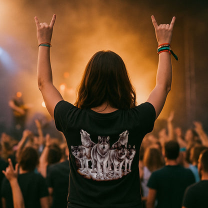 Zweit Wölfe bei Nacht