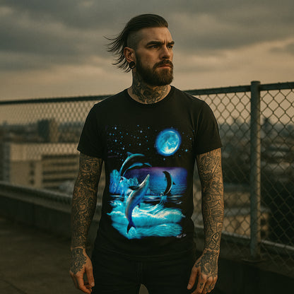 Delphine bei Vollmond