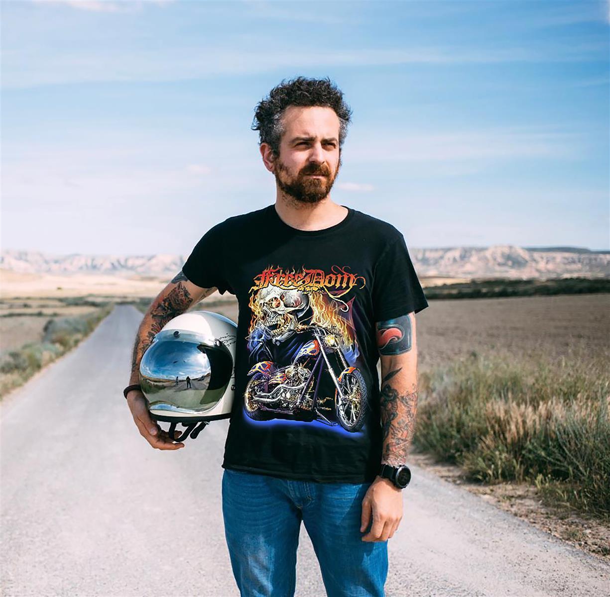 Wild Glow in the Dark Freedom Hellrider Skull T-Shirt