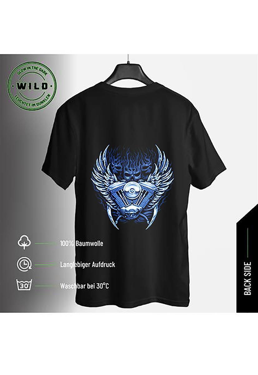 Wild Glow in the Dark Freedom Hellrider Skull T-Shirt