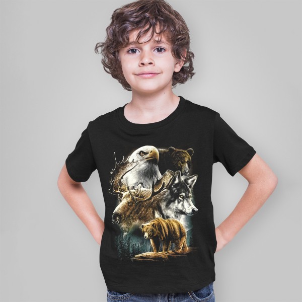 Schwarz Wild Pride Kinder T-Shirt