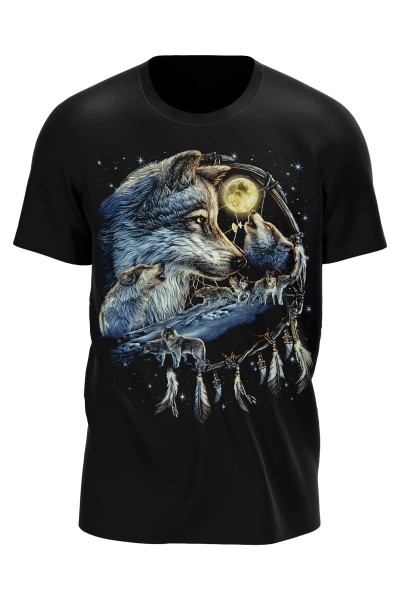 Wolf in Traumfänger T-Shirt