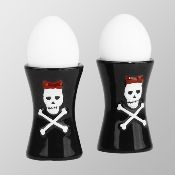 Eierbecher mit Totenkopf Design