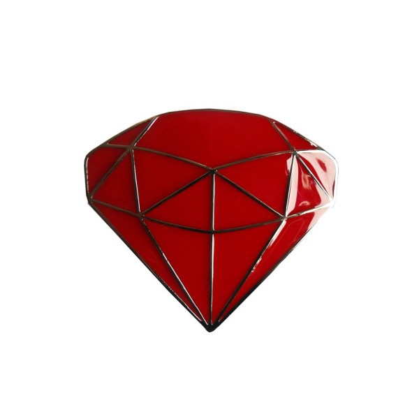 Rote Rhodium Diamant Gürtelschnalle