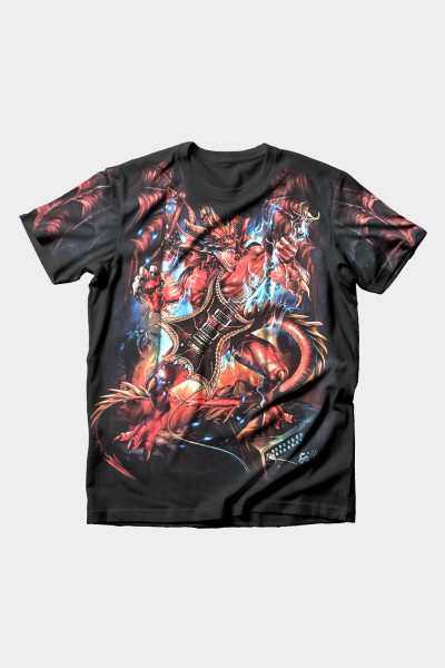 Rockstar Deamon devil Vollausdruck T-Shirt