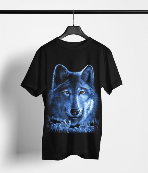 Blau Wolfsrudel Kinder T-Shirt