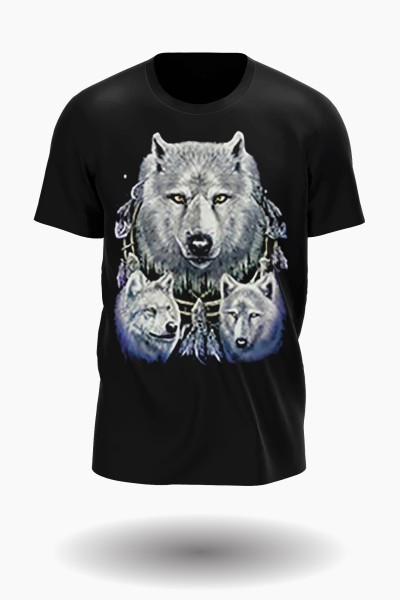 Weißwolf mit Dreamcatcher im Native American Style T-Shirt