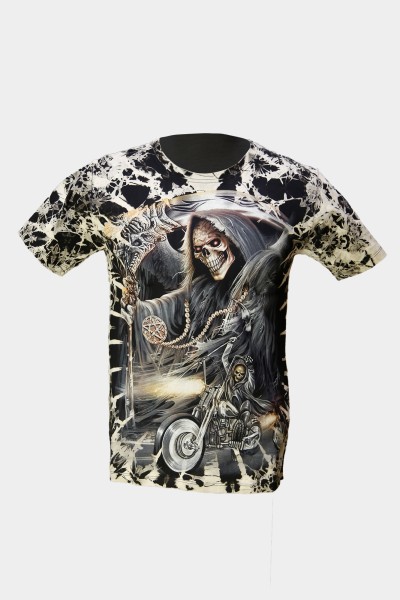 Gangster-Reaper Motorrad Bike Inferno Tie-Dye T-Shirt