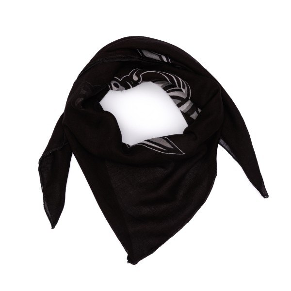 Baumwolltuch mit Piratenkopf Säbel Muster in Schwarz Weiß