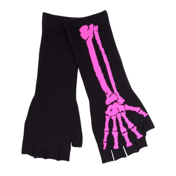 Fingerlose Handschuhe mit Pinken Knochen Designt