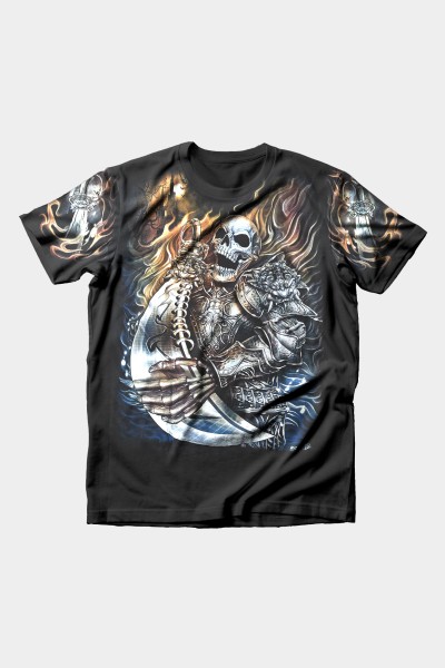 Krieger-Totenkopf Vollausdruck T-Shirt