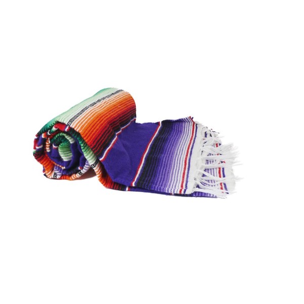 Original Mexikanische Sarape Decke im Flieder Regenbogen Design