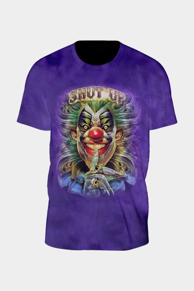 Tie-Dye Lila Shut-up Joker T-Shirt