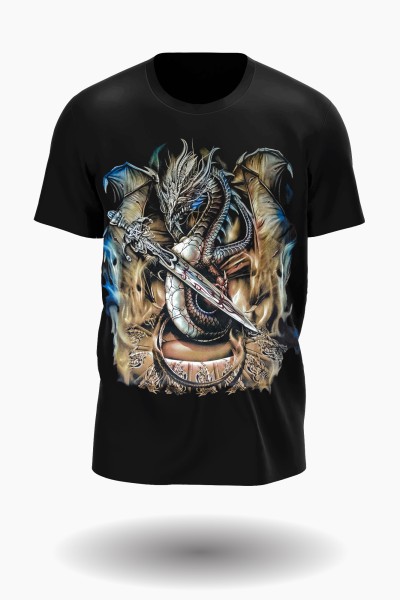 Wild Drachen Krieger T-Shirt Glow in the Dark