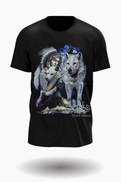 Native American Princess mit Leittwolf und Dreamcatcher T-Shirt