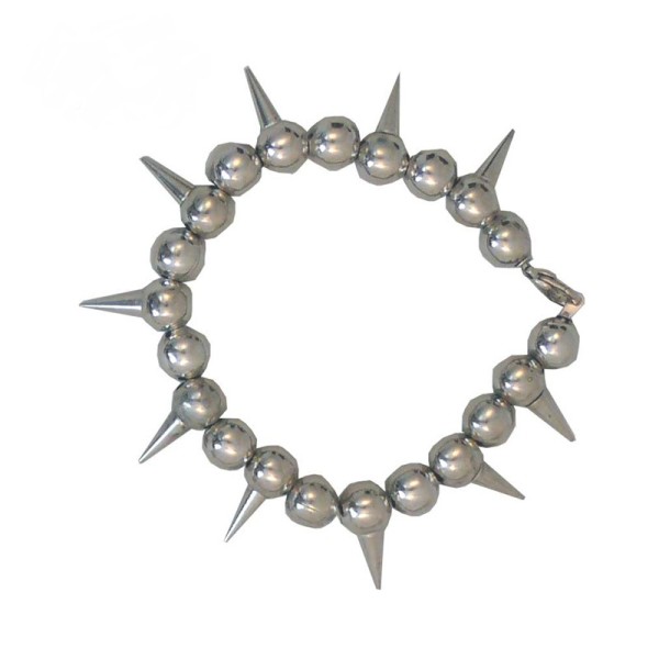 Silbernes Perlen Armband mit Spikes