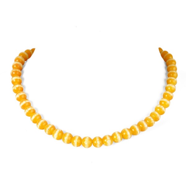 Gelbe Fluoreszierende künstliche Perlenhalskette