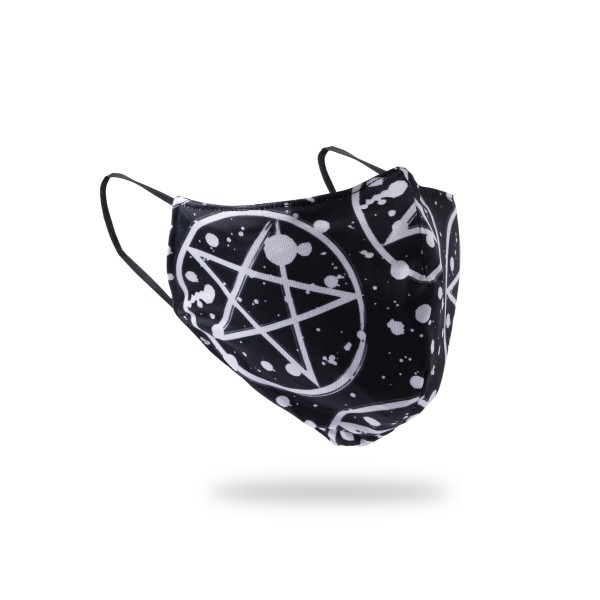 Occult Pentagramm Mundschutzmaske Schwarz