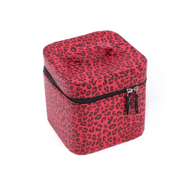 Leopard Kosmetik Handtasche mit Innenspiegel